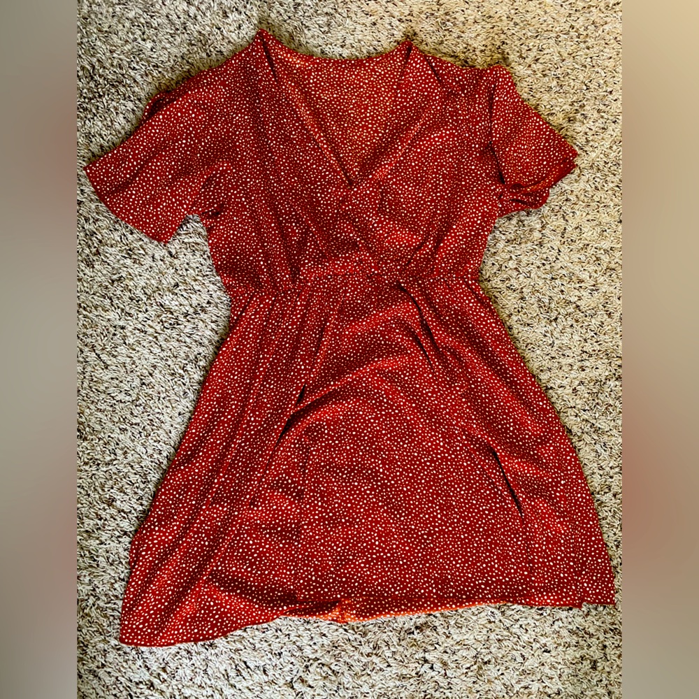Burnt Orange Wrap Dress